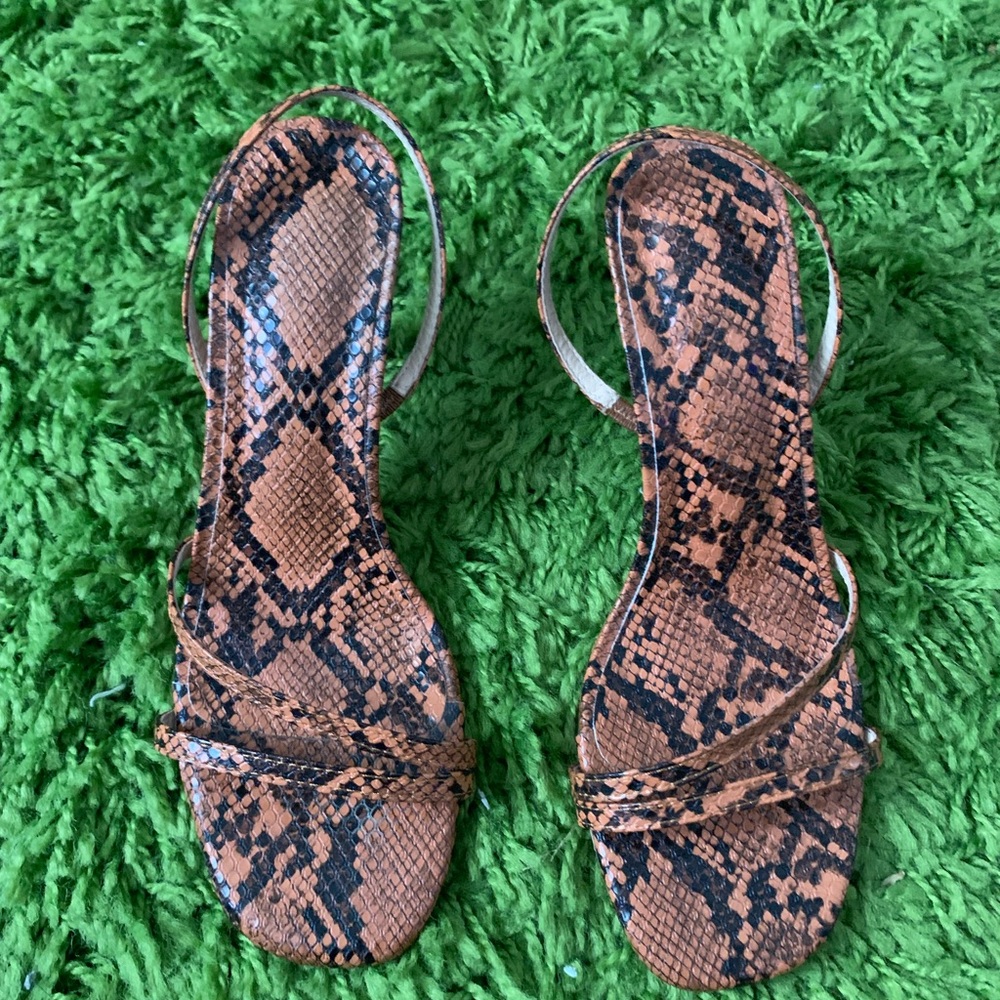 Snakeskin kitty heels